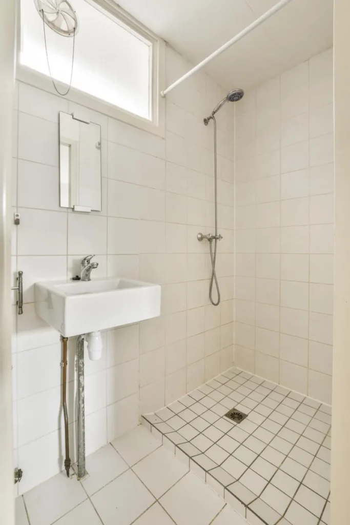 Un exemple de petite salle de bain avec douche